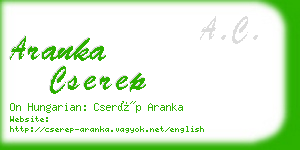 aranka cserep business card